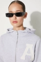 Памучен суичър AMBUSH Crop Hoodie BWBB002F24FLE0020505 сив