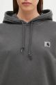 Памучен суичър Carhartt WIP Hooded Nelson Sweat сив I032741.87GD