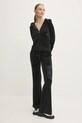 Велюрова кофта Juicy Couture ROBERTSON JEWELLED VELOUR HOODIE JCBAS224814.101 чорний AW24