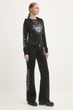 Juicy Couture bluza welurowa SACRED HEART ROBERTSON HOODIE JCBAS224816.101 czarny AW24