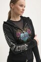 Juicy Couture bluza welurowa SACRED HEART ROBERTSON HOODIE JCBAS224816.101 czarny