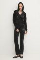 Juicy Couture bluza welurowa REGAL MADISON HOODIE JCBAS224828.101 czarny AW24