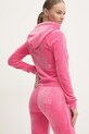Îmbrăcăminte Juicy Couture bluză din velur REGAL MADISON HOODIE JCBAS224828.679 roz