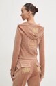 Odzież Juicy Couture bluza welurowa HERITAGE CROWN ROBYN HOODIE JCGAS224011.681 brązowy