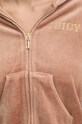 Juicy Couture bluza welurowa HERITAGE CROWN ROBYN HOODIE JCGAS224011.681 brązowy