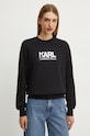 Bavlněná mikina Karl Lagerfeld bez kapuce černá 24WW1803