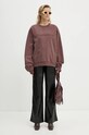 Βαμβακερή μπλούζα Nanushka REMY NU24PFSH03478 καφέ AW24