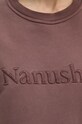 Βαμβακερή μπλούζα Nanushka REMY NU24PFSH03478 καφέ