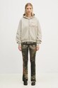 Βαμβακερή μπλούζα Ottolinger Oversized Zip Hoodie 1150204121 μπεζ