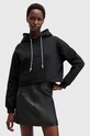 Бавовняна кофта AllSaints PIPPA SPARKLE HOODY з капюшоном чорний W117JB