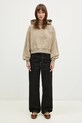 Pamučna dukserica Sporty & Rich Vendome Script Embroidered ST074516232GY15 bež