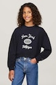 Dětská mikina Tommy Hilfiger bez kapuce námořnická modř KG0KG08038.9BYH.116.122