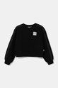 Dětská mikina EA7 Emporio Armani nášivka černá 6DFM09.FJZUZ