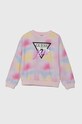 Guess bluza bawełniana dziecięca nadruk różowy J4YQ02.KA6R3.9BYH