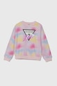 Guess bluza bawełniana dziecięca nadruk różowy J4YQ02.KA6R3.9BYH