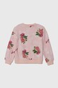 Dětská bavlněná mikina Guess J4YQ02.KA6R3.9BYH růžová AW24