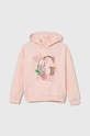 Dětská bavlněná mikina Guess J4YQ09.KAX74.9BYH růžová AW24