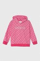 Детская хлопковая кофта Guess с капюшоном розовый K4YQ00.KA6R4.9BYH