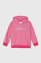 Guess bluza bawełniana dziecięca z kapturem różowy K4YQ00.KA6R4.9BYH
