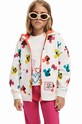 Desigual bluza bawełniana dziecięca MICKEY MOUSE z kapturem biały 24WGSK09