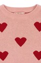 Dziewczynka Konges Sløjd sweter bawełniany dziecięcy LAPIS KNIT BLOUSE KS101551.G różowy
