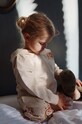 Konges Sløjd hanorac de bumbac pentru copii LOUPY LOU HOODIE GOTS imprimeu bej KS101570