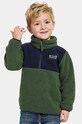 Didriksons hanorac polar pentru copii GOSIG KIDS HALFZIP cu modele verde 505536