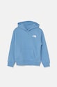 The North Face bluza dziecięca VERTICAL GRAPHIC OVERSIZED HOODIE z kapturem niebieski NF0A89HD3O41