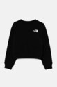 The North Face bluza copii CROP OVERSIZE CUTLINE CREW NF0A89HFJK31 negru AW24