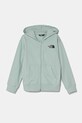 Detská bavlnená mikina The North Face FZ OVERSIZE LIGHT HOODIE bavlna tyrkysová NF0A89HG1OC1