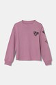 Roxy longsleeve din bumbac pentru copii LET SOMEBODY GO print roz ERGZT04059
