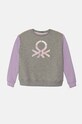 Dětská bavlněná mikina United Colors of Benetton potisk šedá 3J68C10L8.G.Seasonal
