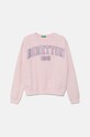 United Colors of Benetton bluza bawełniana dziecięca nadruk różowy 3J68C10L8.G.Seasonal