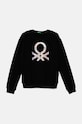 United Colors of Benetton bluza bawełniana dziecięca nadruk czarny 3J68C10L8.G.Seasonal