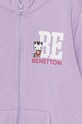 Dziewczynka United Colors of Benetton bluza bawełniana dziecięca 3J70G5037.P.Seasonal fioletowy