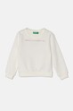 Παιδική βαμβακερή μπλούζα United Colors of Benetton χωρίς κουκούλα λευκό 3J70G10F8.P.Seasonal