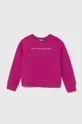 Дитяча бавовняна кофта United Colors of Benetton без капюшона рожевий 3J70G10F8.P.Seasonal