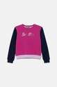 United Colors of Benetton bluza bawełniana dziecięca aplikacja fioletowy 3J70G10F8.P.Seasonal