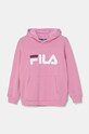 Дитяча кофта Fila BAJONE з капюшоном рожевий FAK0120.G