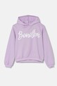 United Colors of Benetton bluza bawełniana dziecięca nadruk fioletowy 3J68C203Q.G.Seasonal