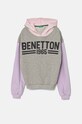 Детская хлопковая кофта United Colors of Benetton с капюшоном серый 3J68C203Q.G.Seasonal