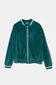 Дитяча велюрова кофта United Colors of Benetton без капюшона зелений 3UK0C503W.G.Seasonal