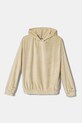 Дитяча велюрова кофта United Colors of Benetton з капюшоном бежевий 37JBC203V.G.Seasonal