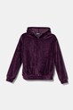 Дитяча велюрова кофта United Colors of Benetton з капюшоном фіолетовий 37JBC203V.G.Seasonal