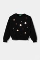 United Colors of Benetton bluza copii imprimeu negru 3J73C10M4.G.Seasonal