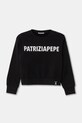 Παιδική βαμβακερή μπλούζα Patrizia Pepe J046 χωρίς κουκούλα μαύρο 7M0854
