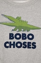 Κοριτσίστικα Παιδική βαμβακερή μπλούζα Bobo Choses Talking Crocodile 224AC037 γκρί