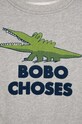 Κοριτσίστικα Παιδική βαμβακερή μπλούζα Bobo Choses Talking Crocodile 224AC037 γκρί