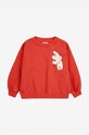 Detská bavlnená mikina Bobo Choses Freedom Bird 224AC040 červená AW24