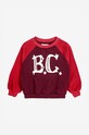 Detská bavlnená mikina Bobo Choses 224AC050 burgundské AW24
